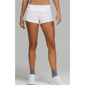 Lululemon Speed Up Low-Rise Lined Short, White, Size 10